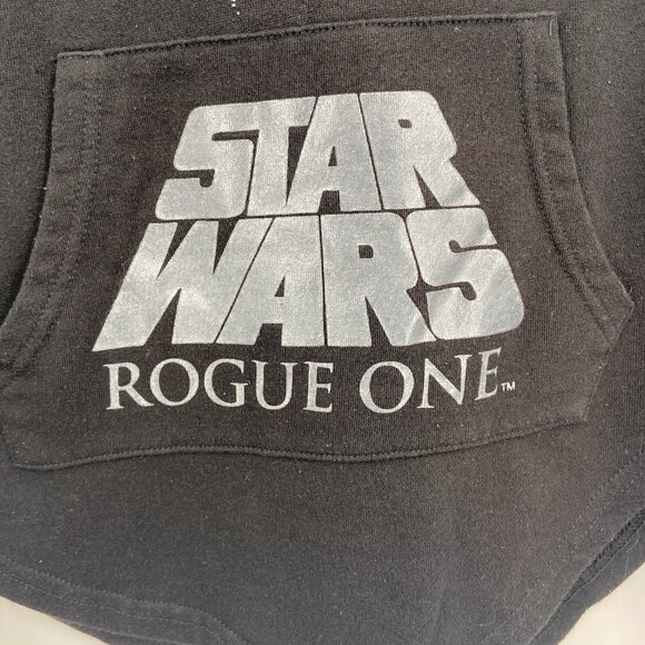 DISNEY Parks Star Wars Rogue One Black Silver Bling Hoodie Sweater Size Medium - Picture 4 of 7
